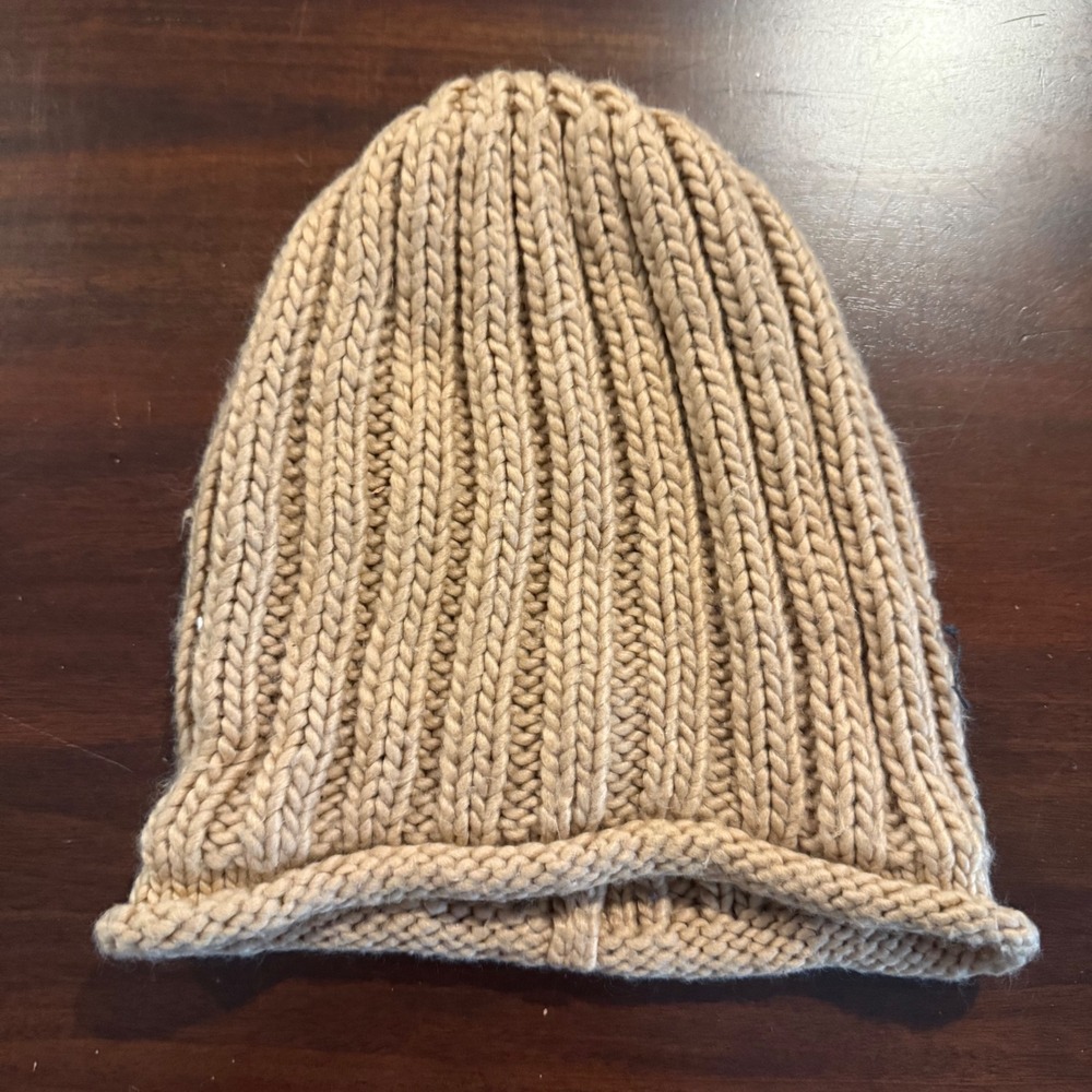 Free People Women's Knit Beanie Hat Winter Warm Soft Beige Casual Cap